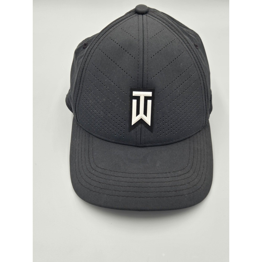 Nike Tiger Woods Heritage86 Dri-FIT Golf Hat Black TW Logo Perforated Cap Mens